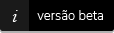 informação sobre website em versão beta